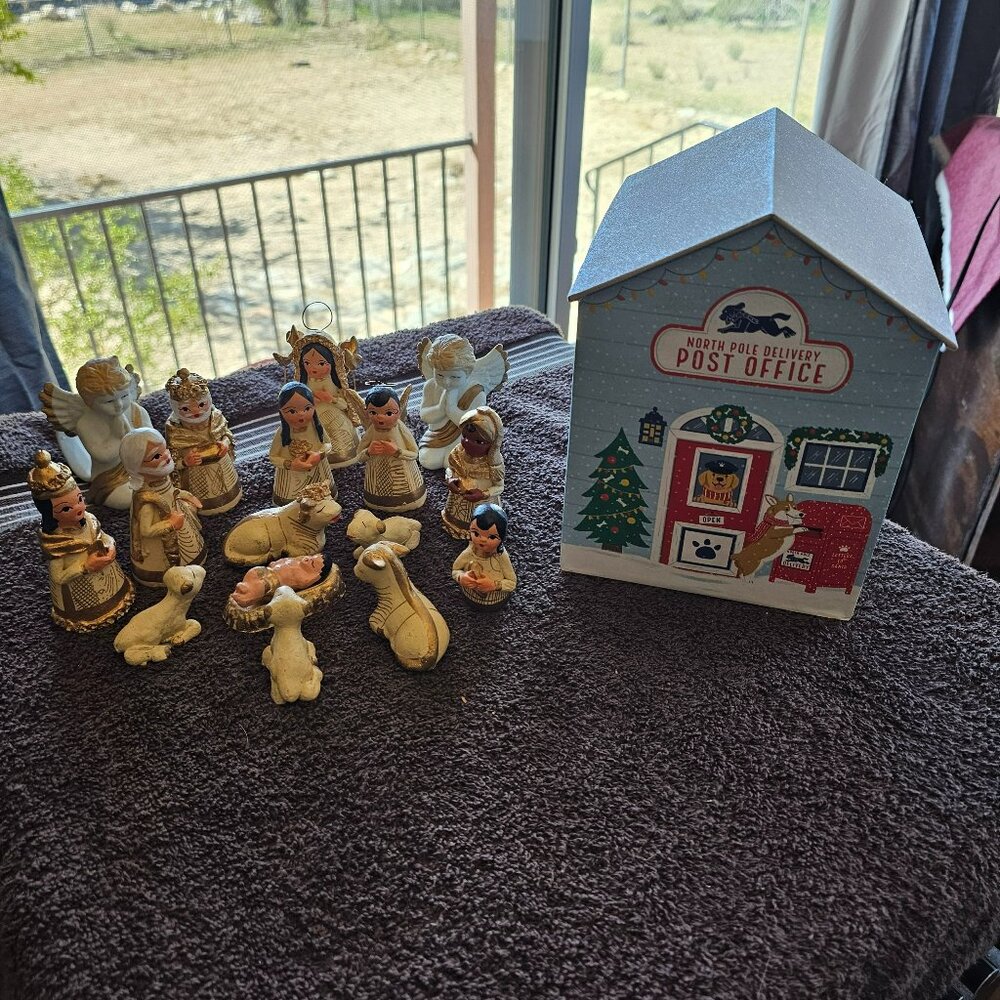 Post office nativity set